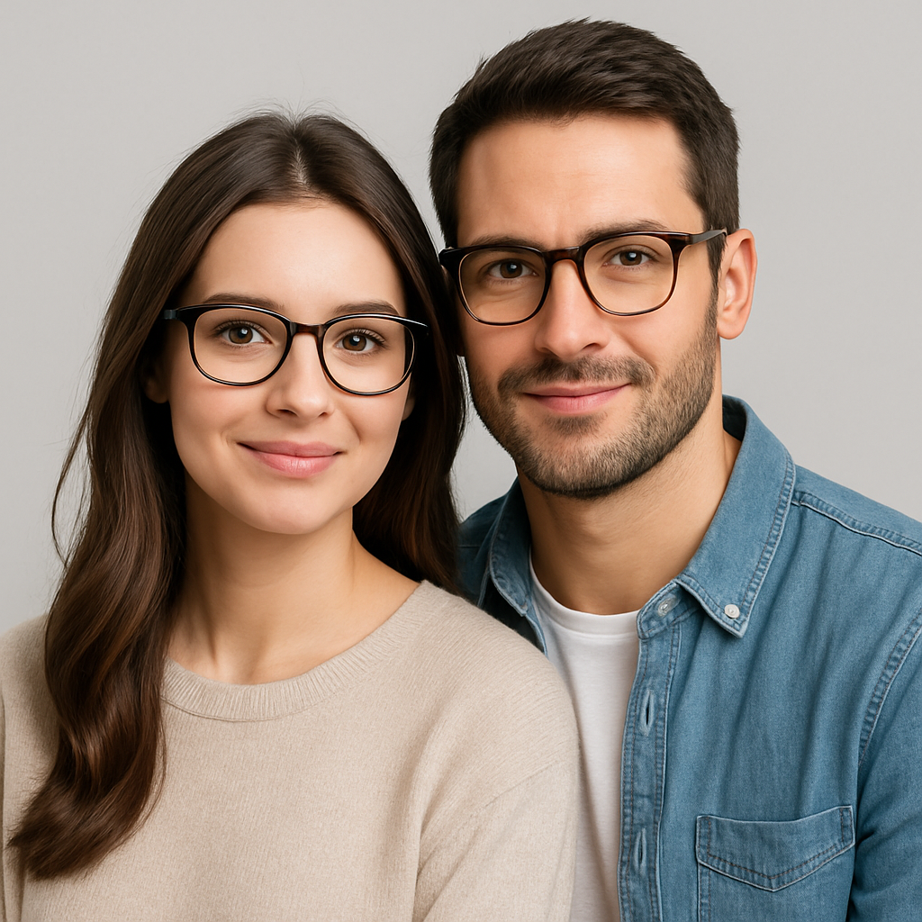 man and woman couple wearing spectacles PM man and woman couple wearing spectacles